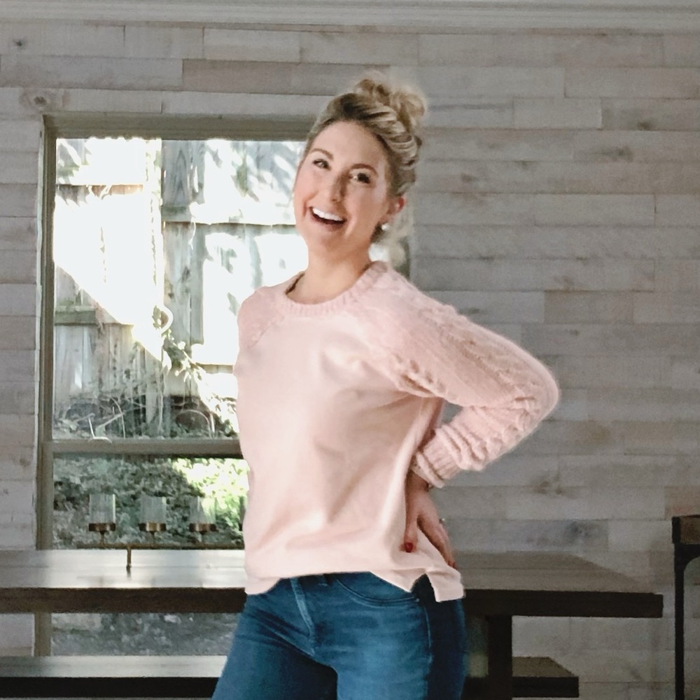 Caslon Blush Pink Textured Knit Sweater